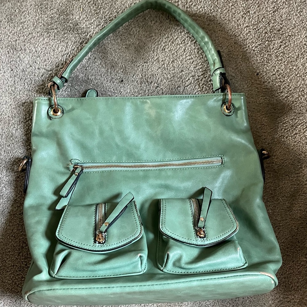 Green, Vegan Leather Handbag